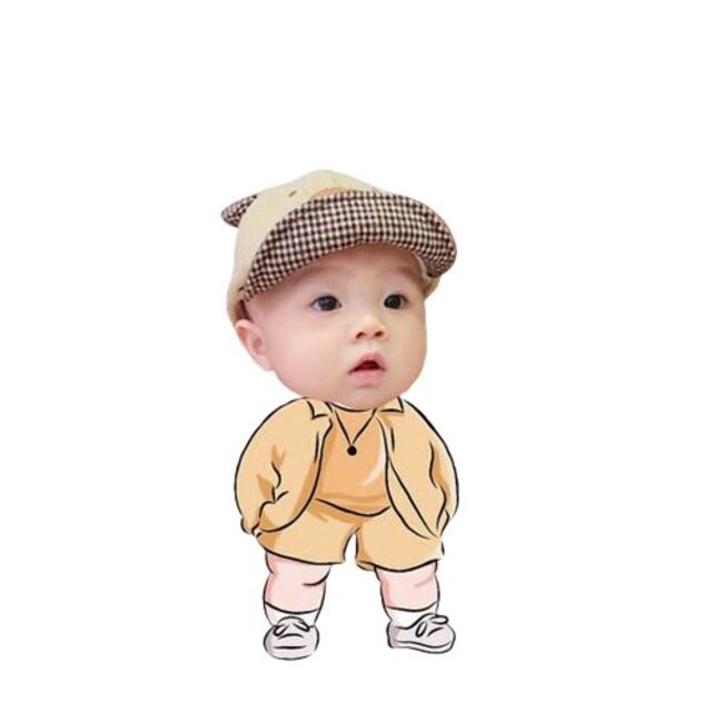 Hình chibi bé trai ghép mặt làm ảnh đại diện Facebook