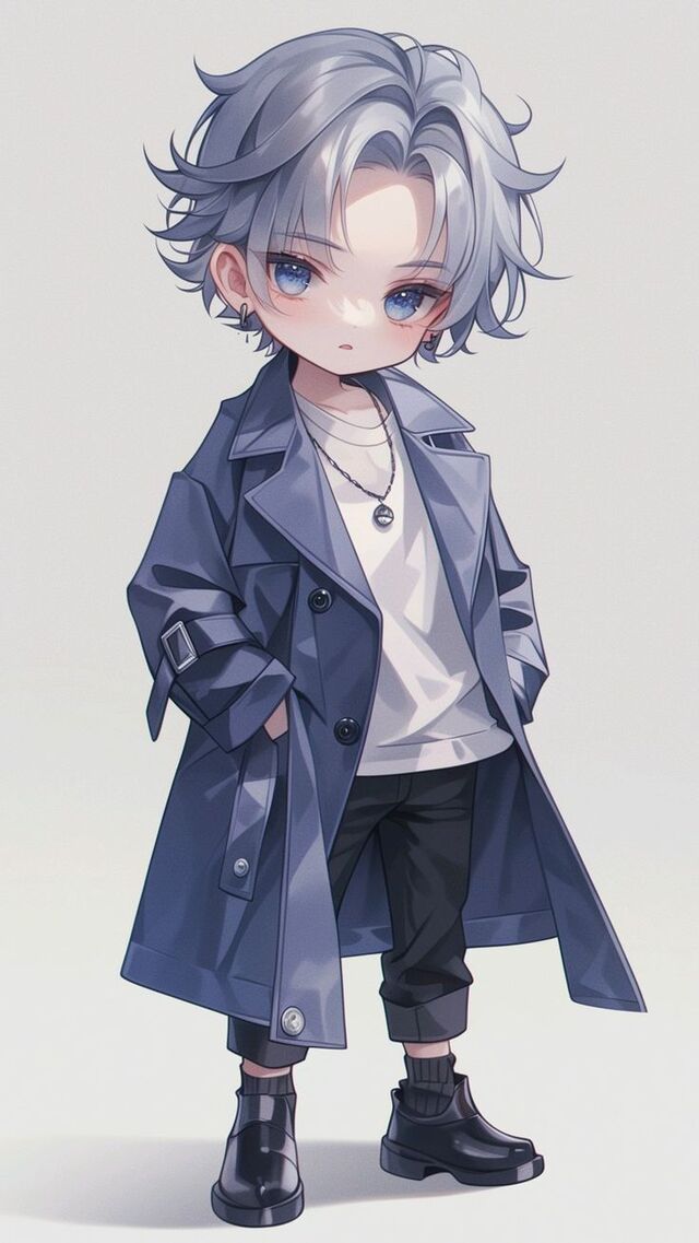 Hình chibi bé trai tạo dáng cool ngầu phong cách city boy