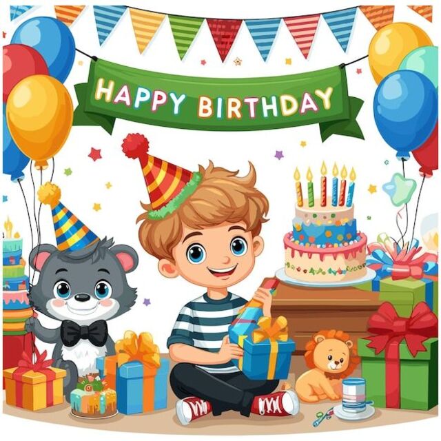 Hình chibi sinh nhật bé trai