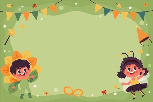 Mẫu phông nền mầm non dễ thương cho in banner lớp học