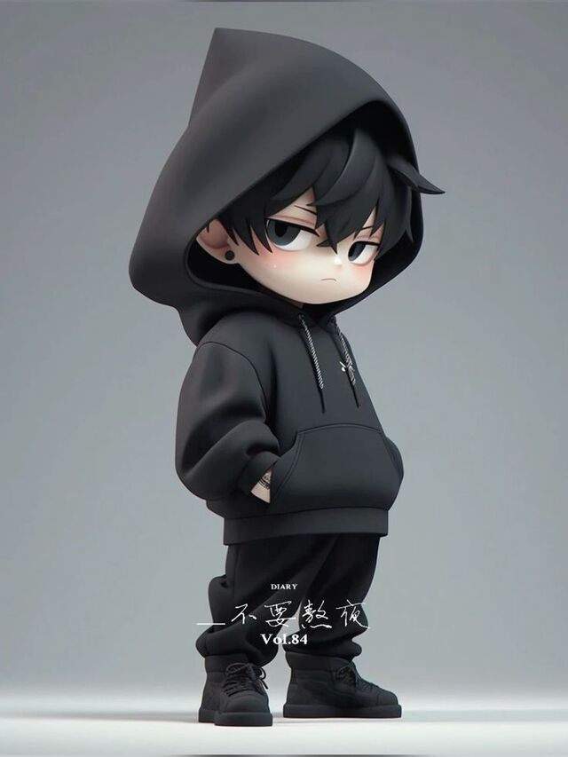 Hình chibi bé trai 3D theo chủ đề hoạt hình