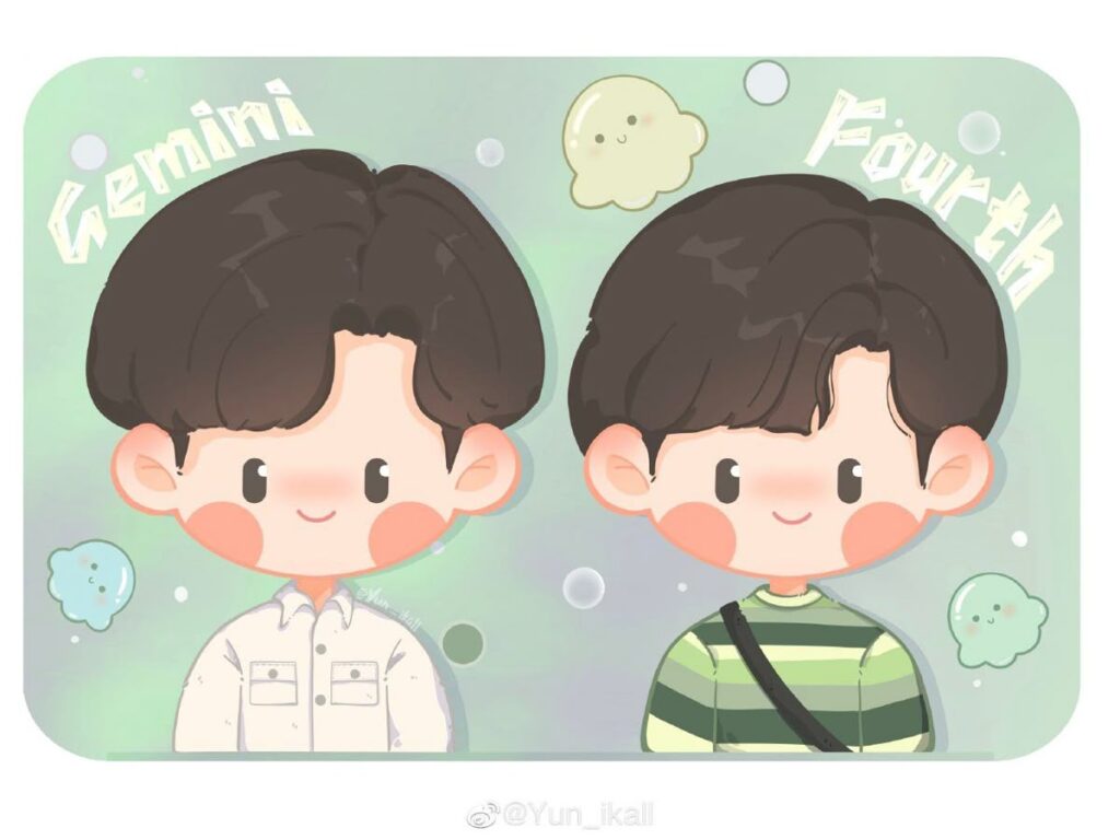 Hình chibi bé trai thôi nôi cung Song Tử 