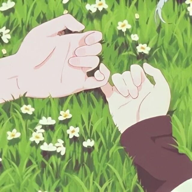 Hình ảnh nắm tay lãng mạn phong cách anime với hình đôi tay đẹp