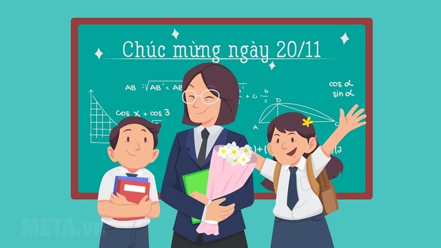 Hình nền mầm non đẹp kỷ niệm ngày 20/11 cho bé và cô giáo