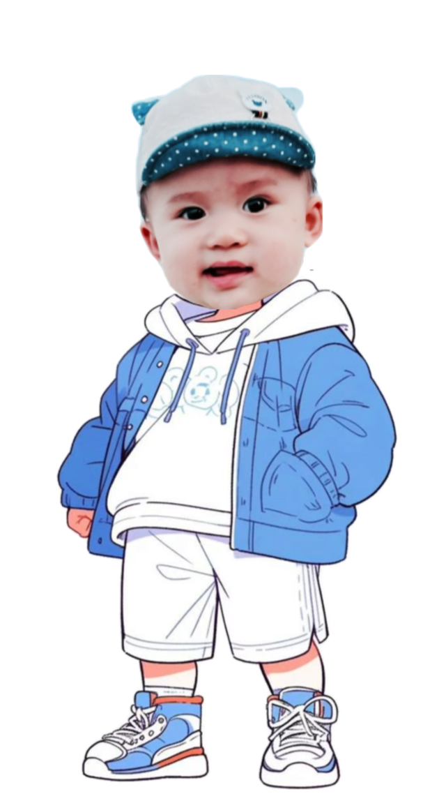 Hình chibi ghép mặt cho bé trai