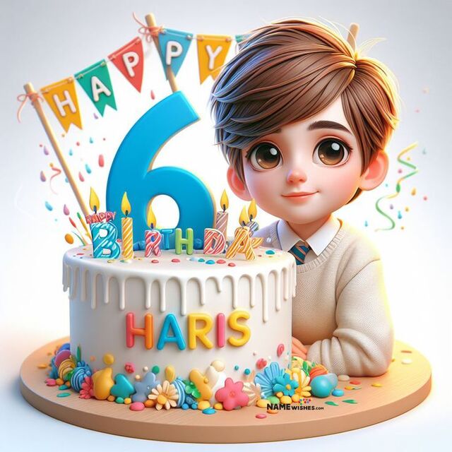 Mẫu hình chibi sinh nhật bé trai 6 tuổi ngộ nghĩnh