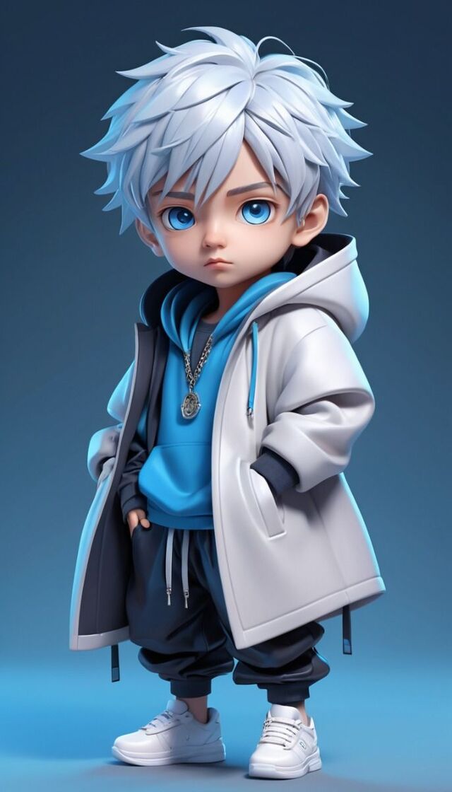Hình chibi bé trai 3D ngầu