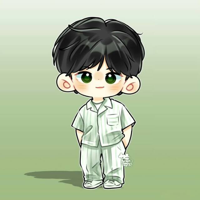 Hình chibi bé trai ngộ nghĩnh phù hợp làm sticker