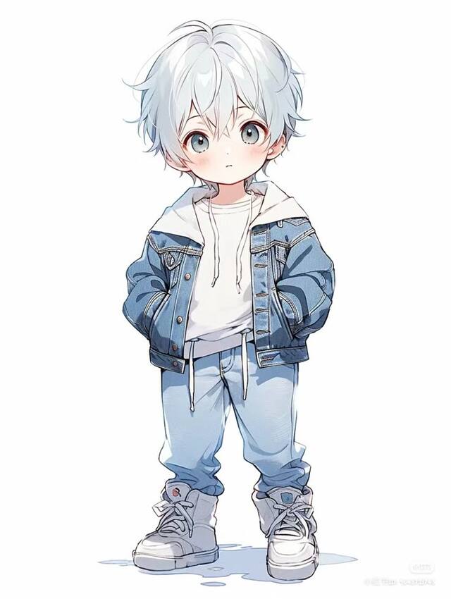Hình chibi bé trai phong cách thời trang đường phố