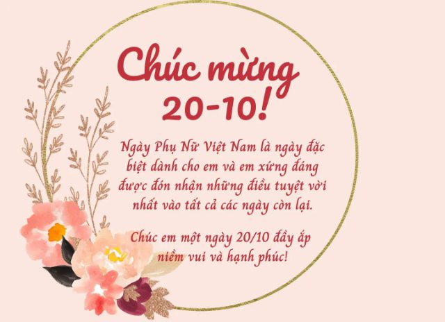 Ảnh thiệp chúc mừng 20 10 yêu thương