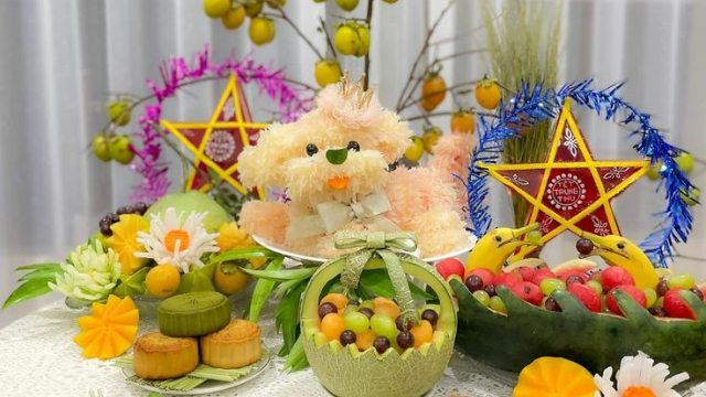 Bộ hình ảnh Trung Thu chủ đề mâm cỗ đầy đủ