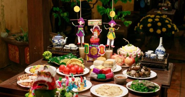 Bộ hình ảnh Trung Thu chủ đề mâm cỗ truyền thống