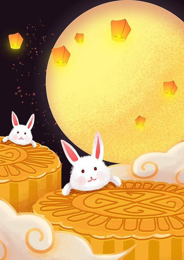 Bộ hình ảnh Trung Thu chủ đề trăng rằm cute
