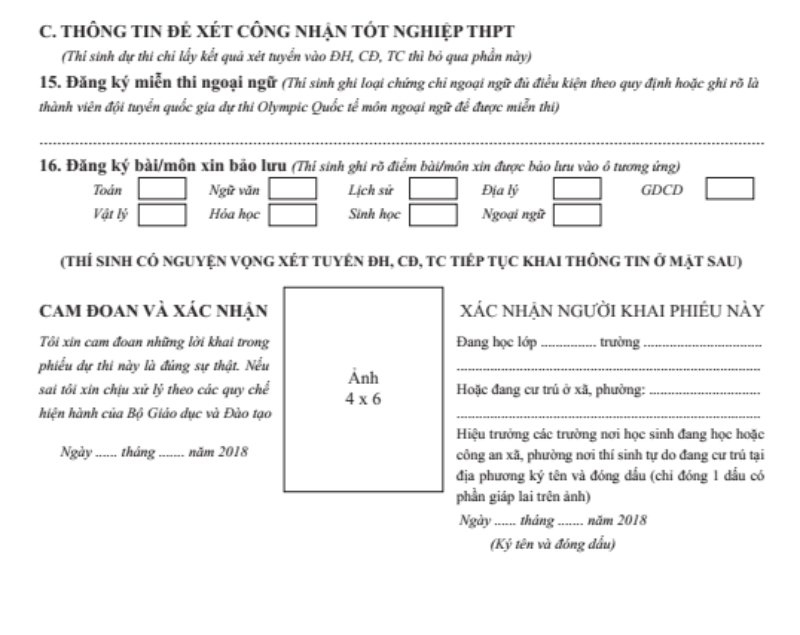 Cách viết hồ sơ thi tốt nghiệp THPT