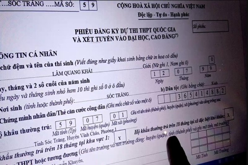 Hướng dẫn làm hồ sơ thi tốt nghiệp THPT và Đại học