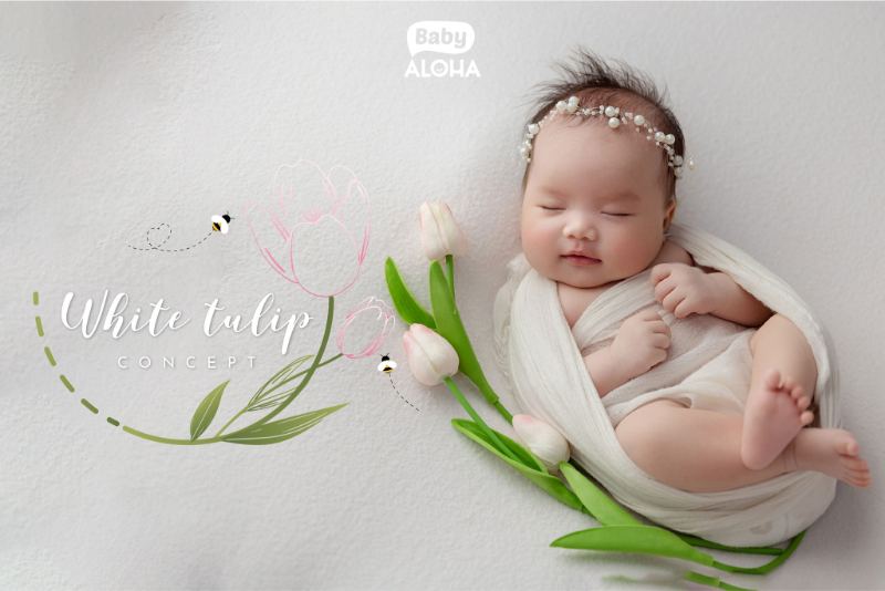 Concept chụp hình sơ sinh cho bé gái