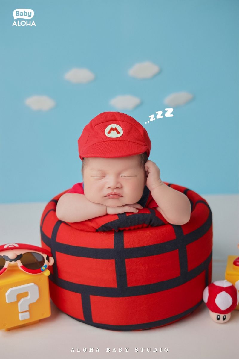 Hướng dẫn tạo dáng bé chống cằm ngủ