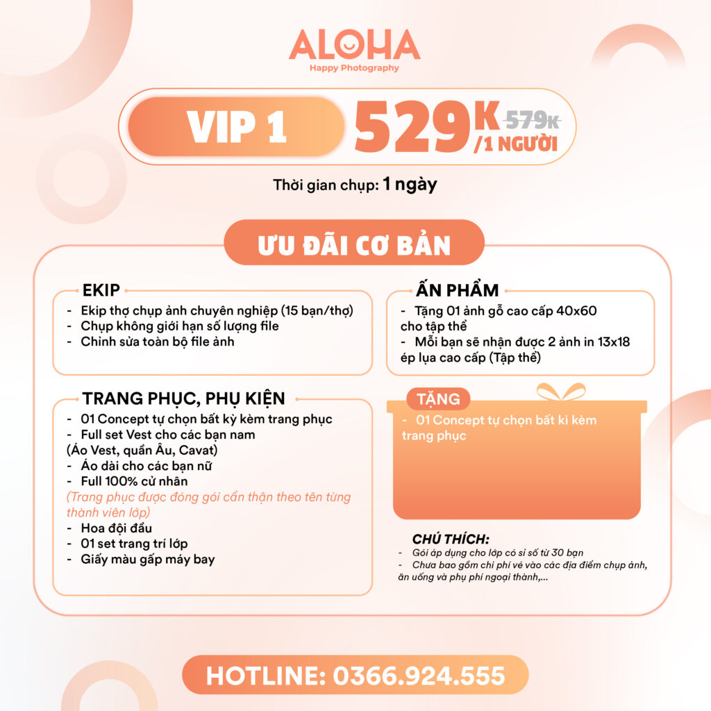 Bảng giá chụp ảnh kỷ yếu tại Aloha