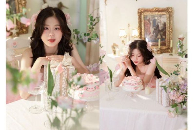 Concept chụp ảnh sinh nhật với hoa ngay tại nhà