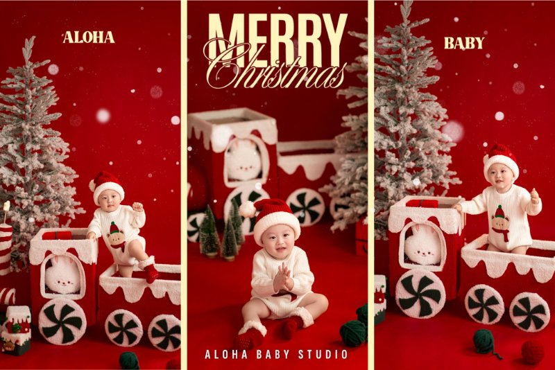 Aloha Baby Studio chụp ảnh Giáng sinh cho bé và gia đình