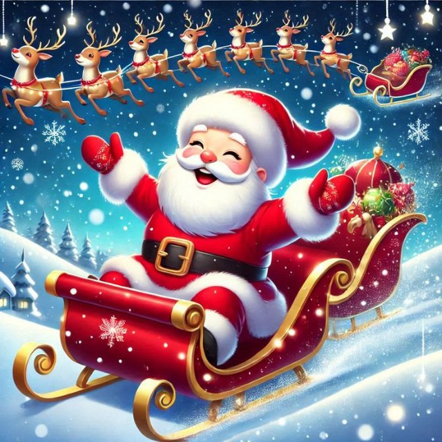 Ảnh ông già Noel cưỡi tuần lộc đẹp