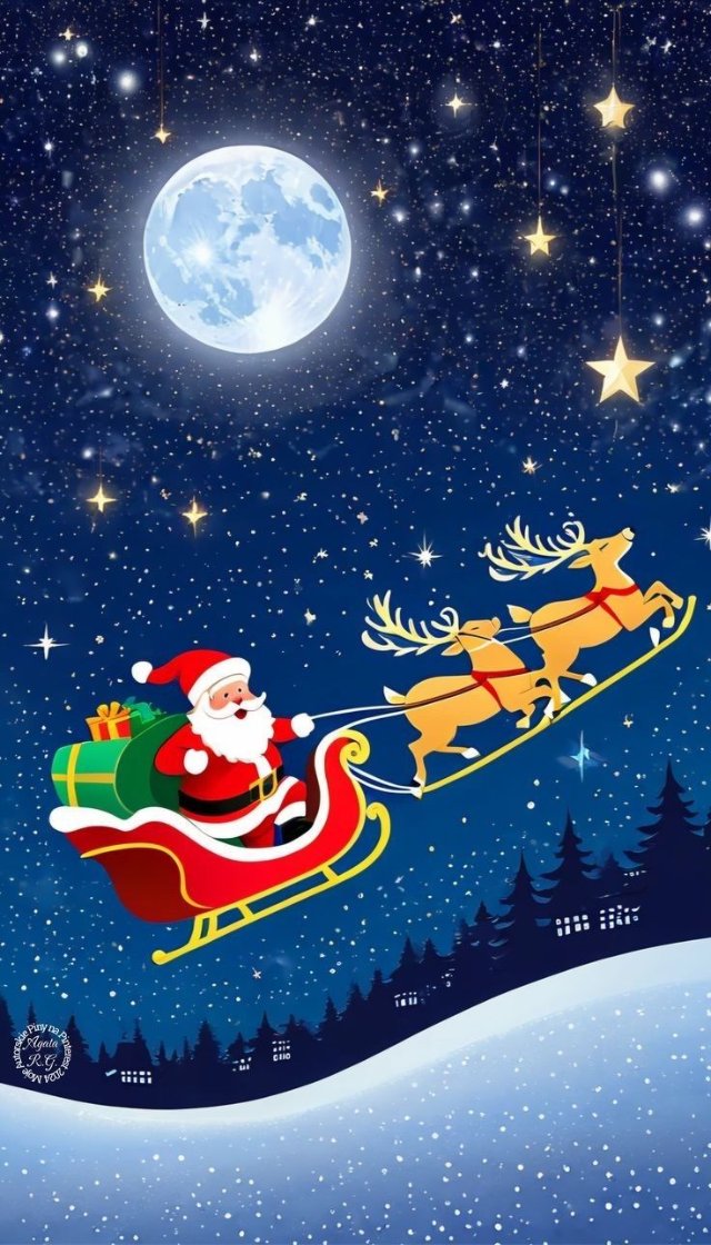 Ảnh ông già Noel cưỡi tuần lộc