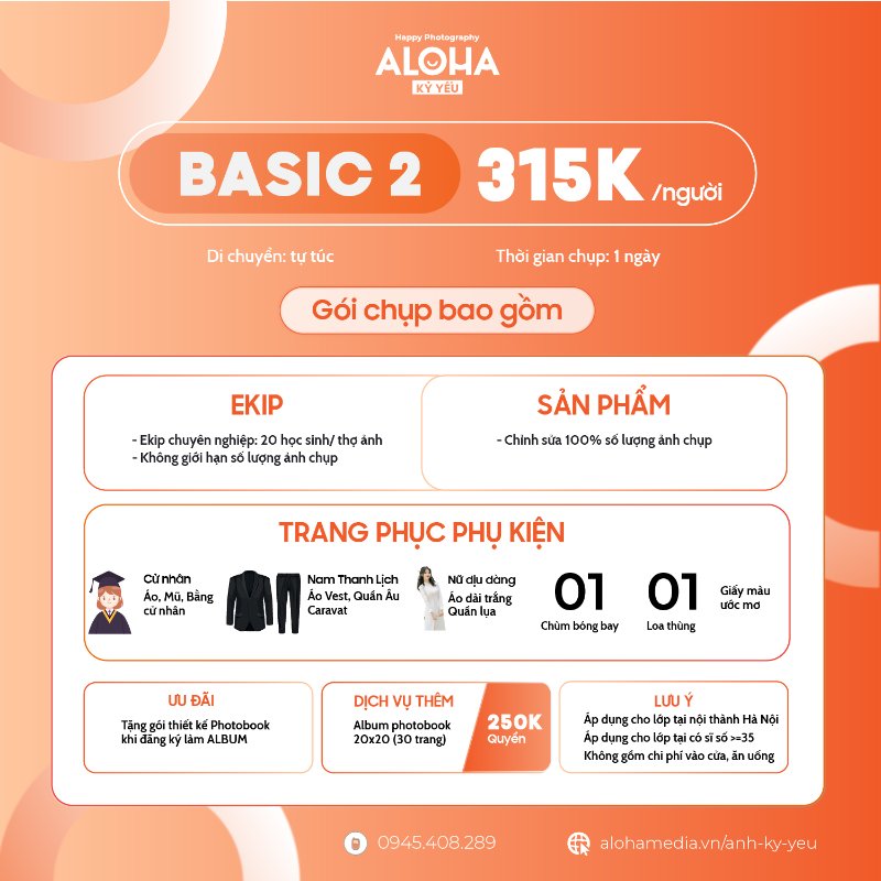 Gói BASIC 2 - Chụp Kỷ Yếu Tại Hà Nội