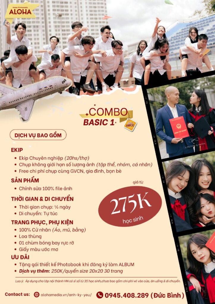 Gói BASIC 1 - Chụp Kỷ Yếu Giá Rẻ Tại Hà Nội