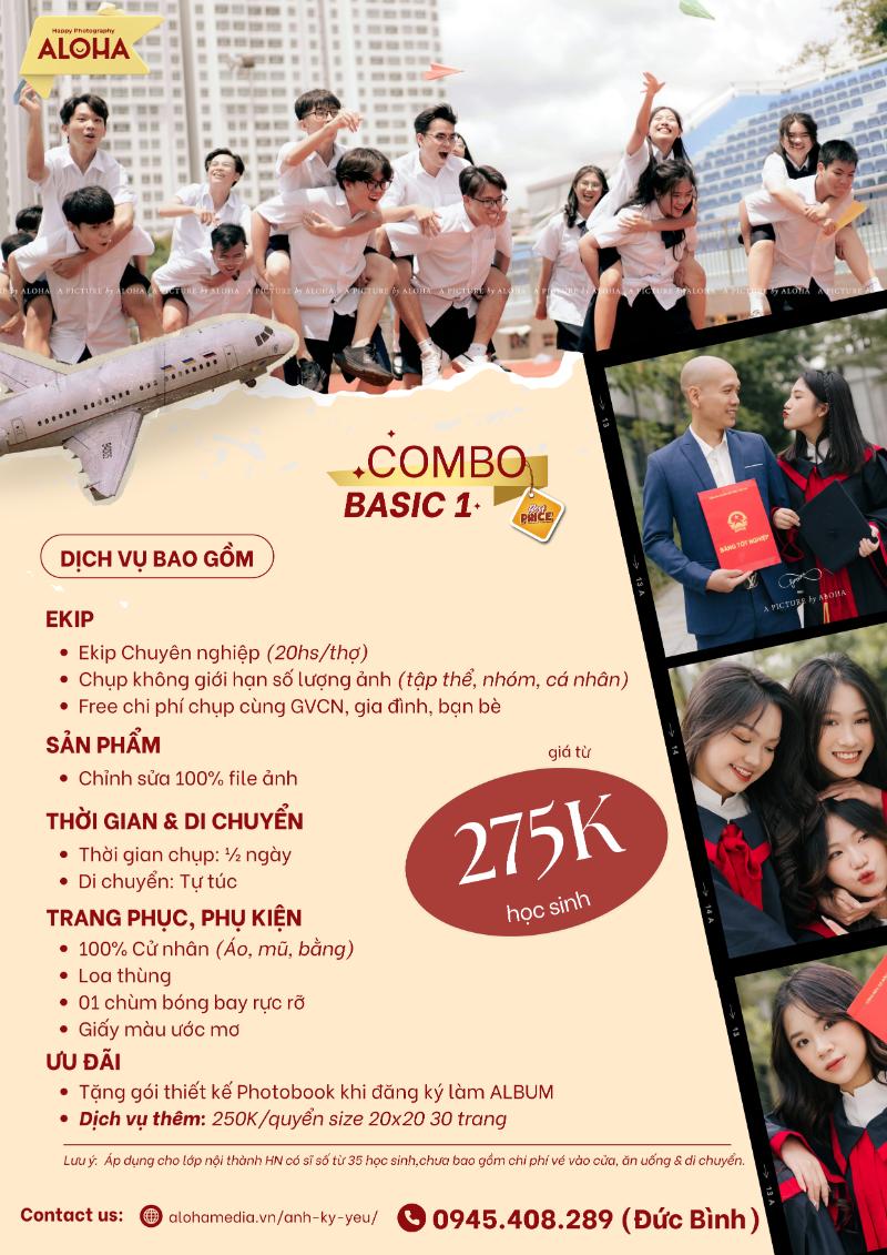 Gói BASIC 1 - Chụp Kỷ Yếu Giá Rẻ Tại Hà Nội