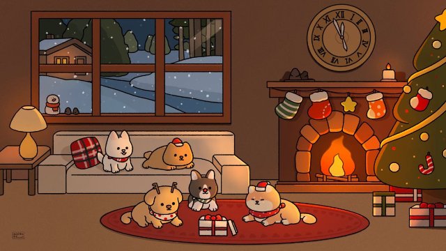 Background Giáng Sinh anime cute