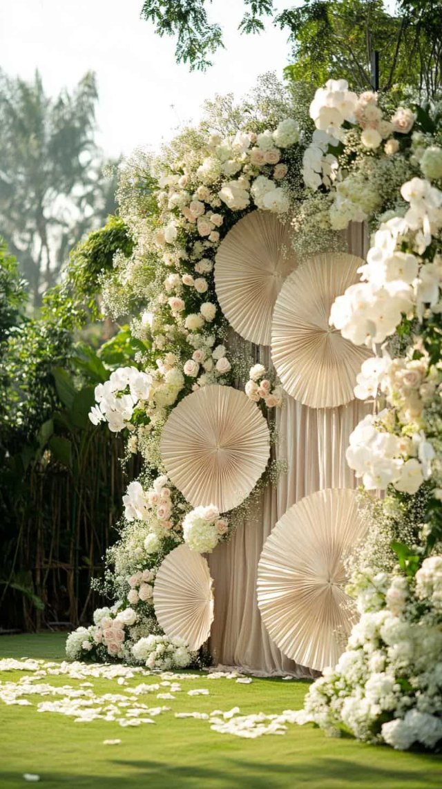 Decor chụp ảnh sinh nhật quạt giấy