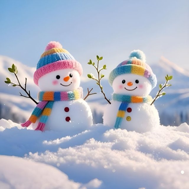 Hình ảnh Giáng sinh người tuyết đôi