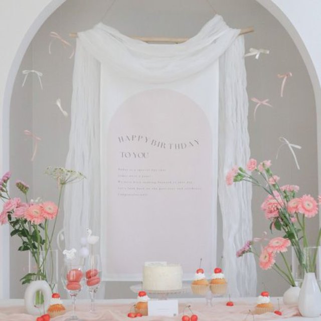 Phông nền chụp ảnh sinh nhật đơn giản sang chảnh