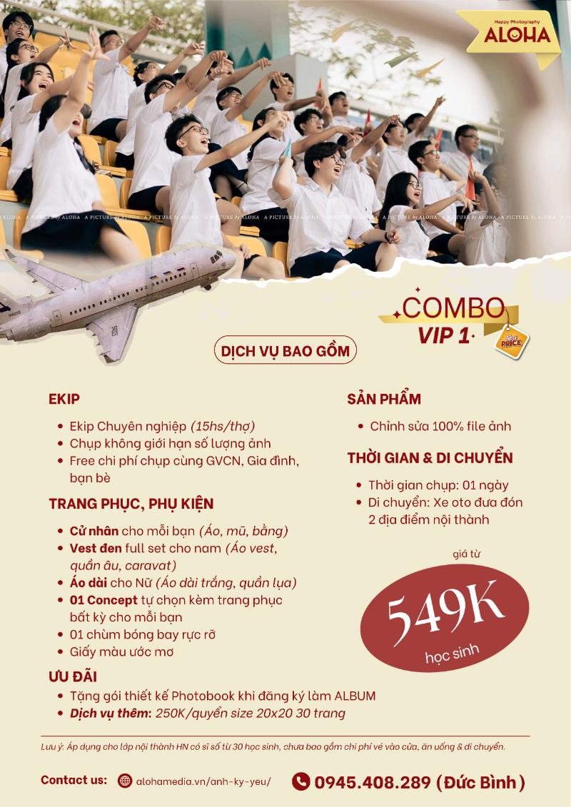 Gói Vip 1 - Chụp ảnh kỷ yếu