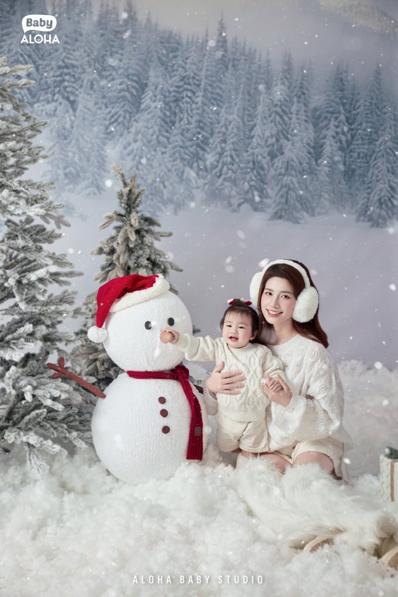 Aloha Baby Studio chụp ảnh, make up Giáng sinh cho mẹ và bé