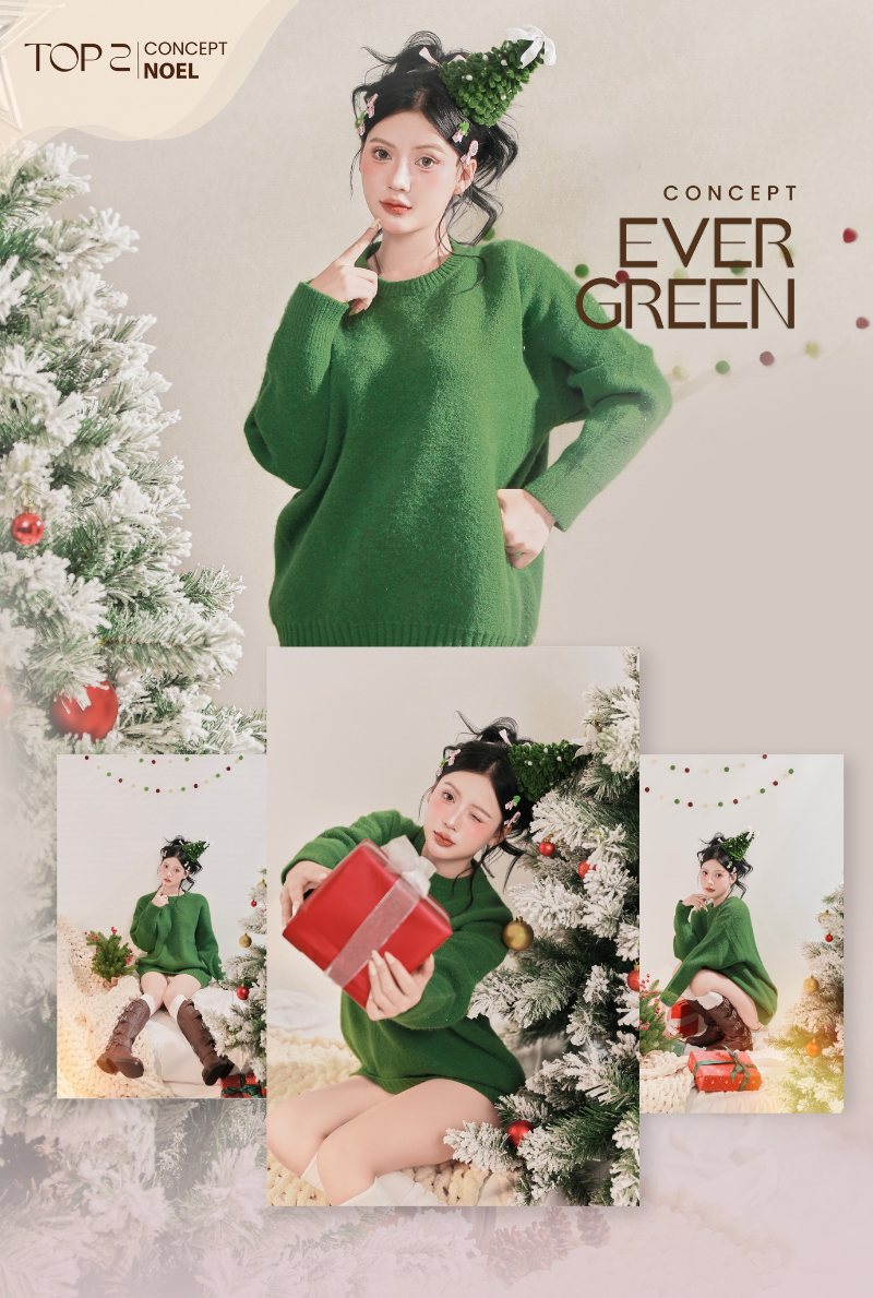 Aloha Media chụp ảnh Giáng sinh hướng dẫn tạo dáng với cây thông noel cực đỉnh