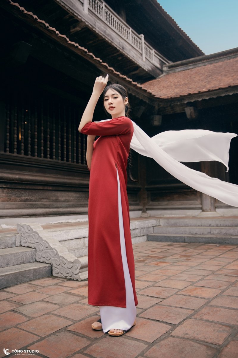 Chụp ảnh áo dài Tết ở Văn Miếu - Quốc Tử Giám