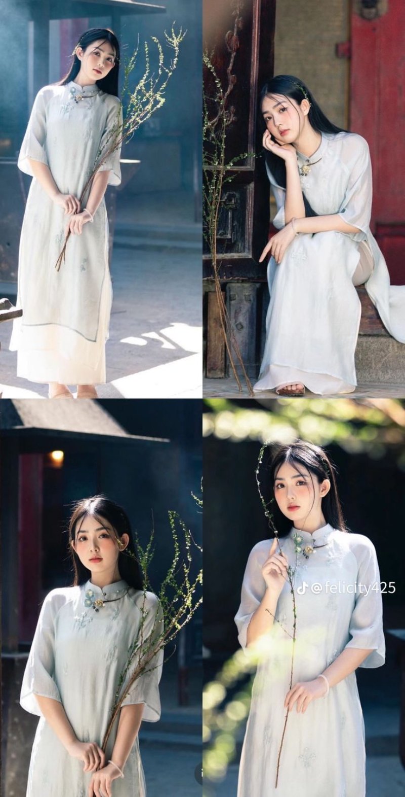 Chụp ảnh với áo dài Tết ngắm hoa, trò chuyện