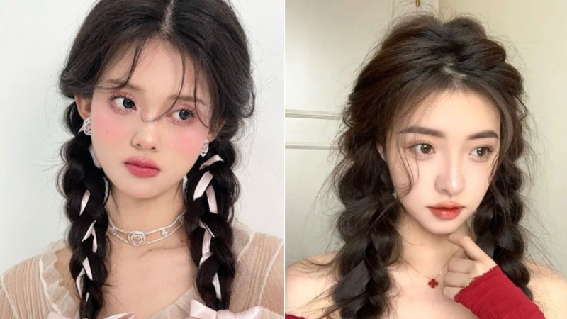 Tết tóc hai bên kiểu Hàn Quốc