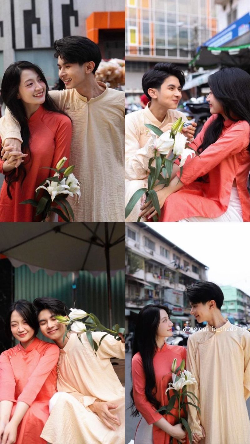 Chụp ảnh Tết cặp đôi