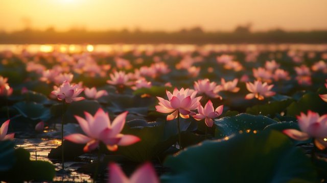 Ảnh đầm sen hồng làm hình nền máy tính