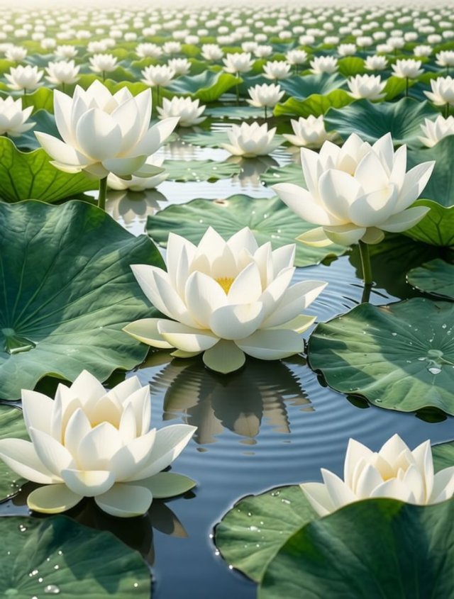 Ảnh đầm sen trắng tinh khiết cực đẹp