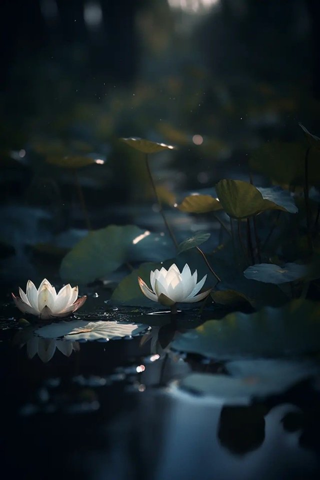 Ảnh hoa sen ban đêm làm nền máy tính cực đẹp