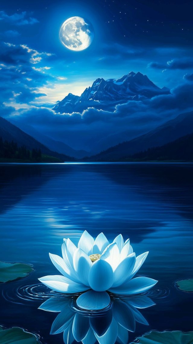 Ảnh hoa sen ban đêm lung linh huyền ảo