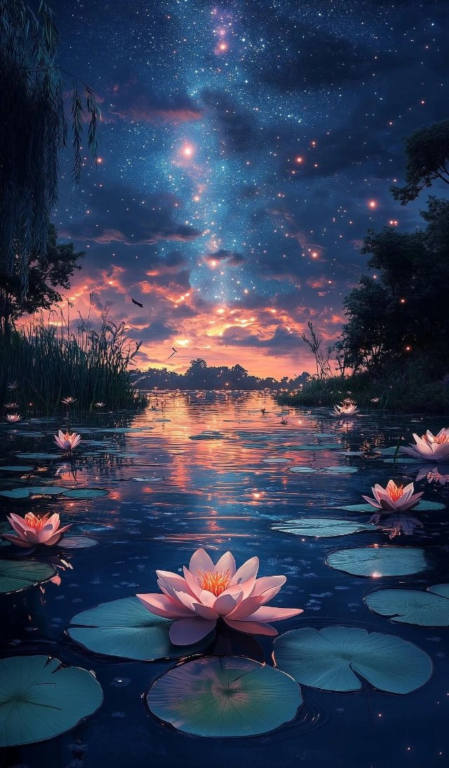 Ảnh hoa sen ban đêm