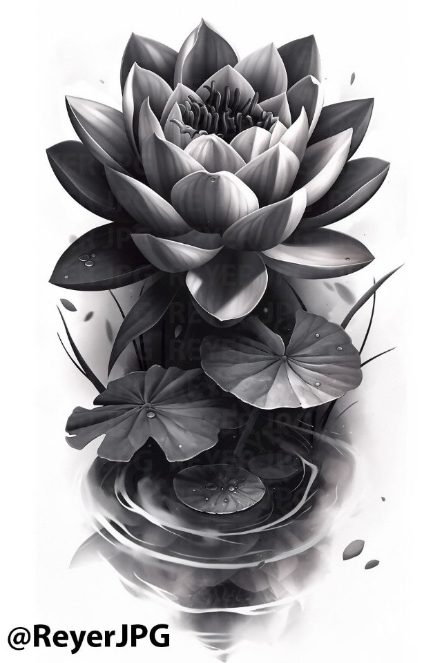 Ảnh hoa sen đen trắng dùng trong thiết kế