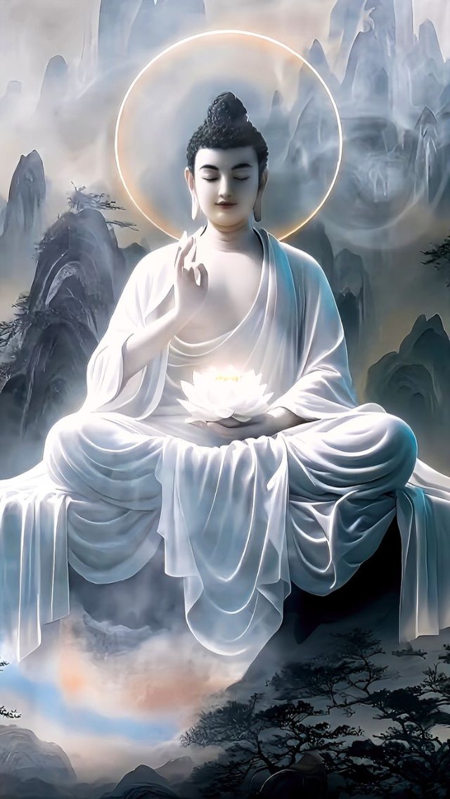 Ảnh hoa sen trắng trong Phật giáo tinh tế