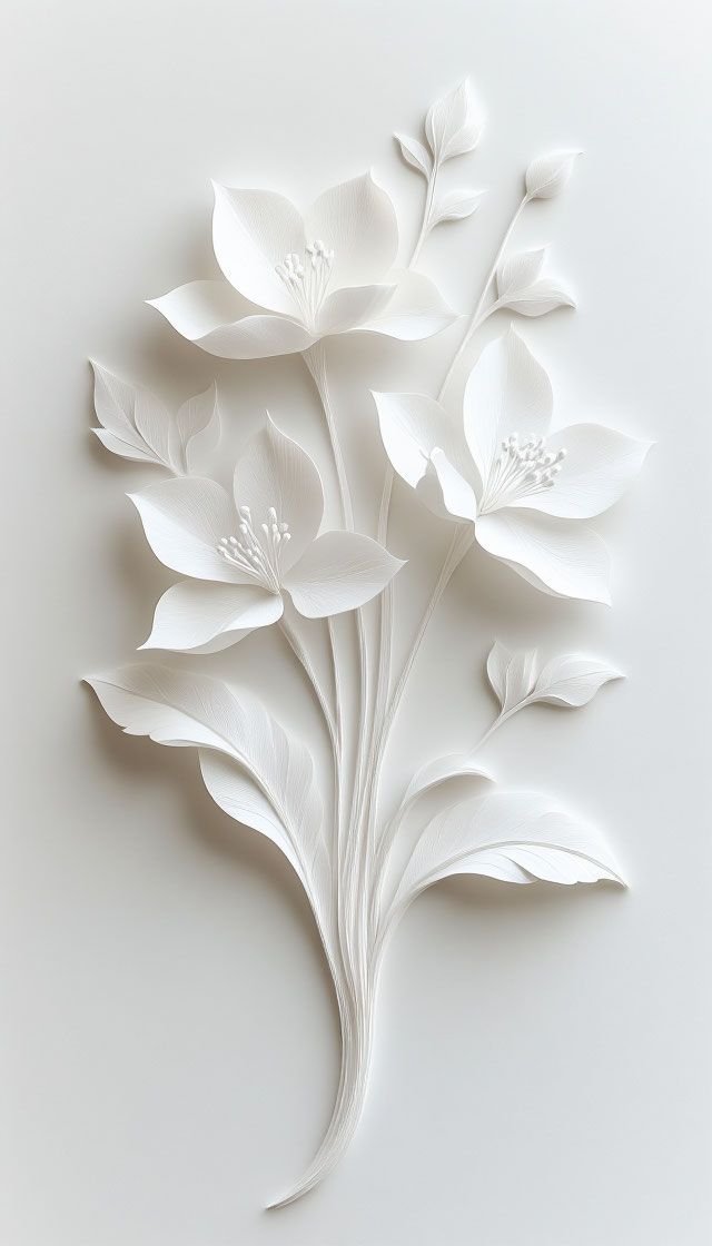 Ảnh hoa sen trắng trong kiến trúc điêu khắc chất nhất