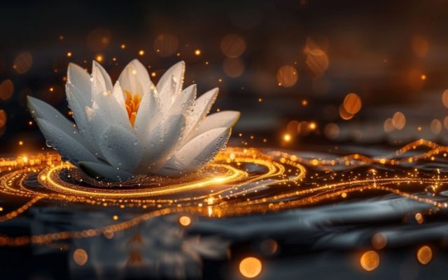 Ảnh hoa sen vào ban đêm làm nền máy tính