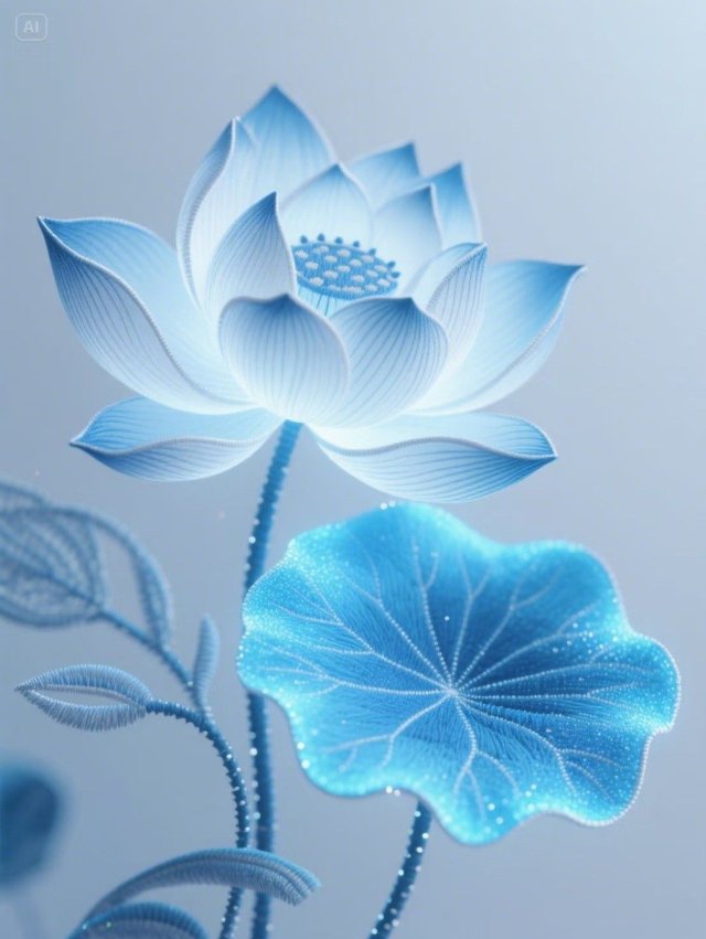 Ảnh nền bông hoa sen màu xanh đẹp